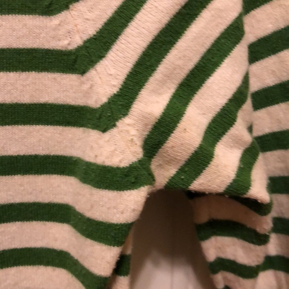 Anthropologie Moth Green & White Zipper Cardigan Size Small/P Well loved item! - Picture 8 of 9